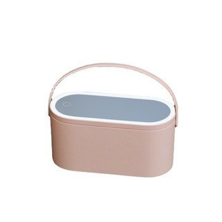 Large Capacity Travel Cosmetic Case with LED Lights Mirror Toiletries Organizer Box Makeup Storage Box Portable Cosmetic Bag